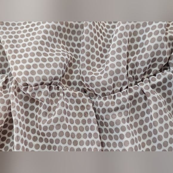 Ann Taylor Petite Peplum Blouse - Polka Dot & Stripe Print, Sleeveless Small - Picture 4 of 9